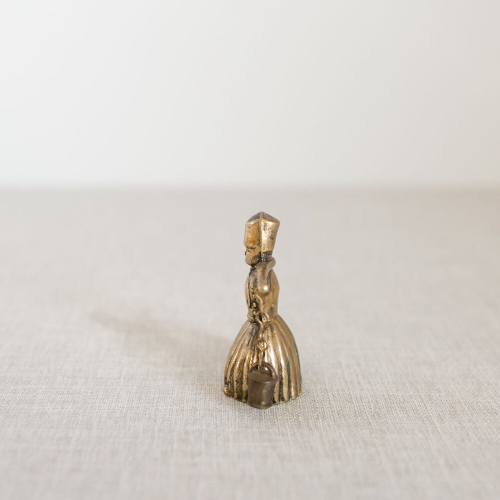 Vintage Brass Bell Water Carrier Figurines Pair Collectible - Picture 9 of 11